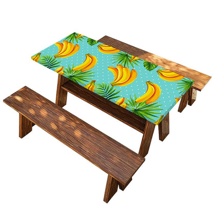 Banana Palm Leaf Pattern Print Picnic Table Cover
