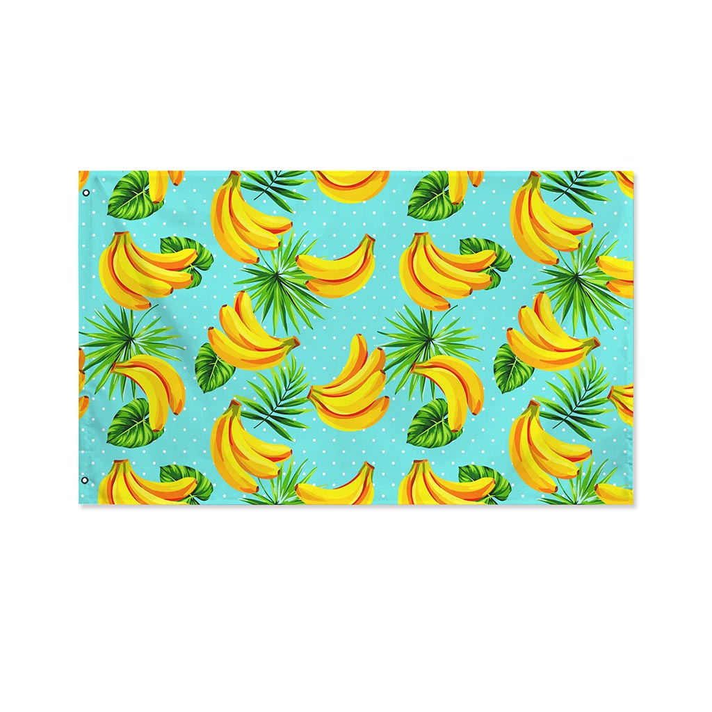 Banana Palm Leaf Pattern Print Polyester Flag