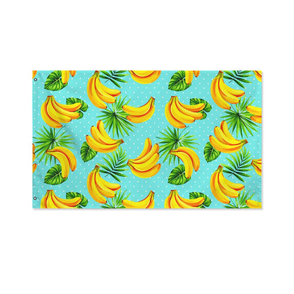 Banana Palm Leaf Pattern Print Polyester Flag