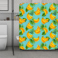 Banana Palm Leaf Pattern Print Polyester Shower Curtain