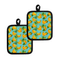 Banana Palm Leaf Pattern Print Pot Holders