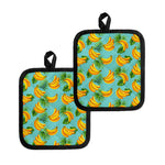 Banana Palm Leaf Pattern Print Pot Holders