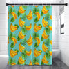 Banana Palm Leaf Pattern Print Premium Shower Curtain