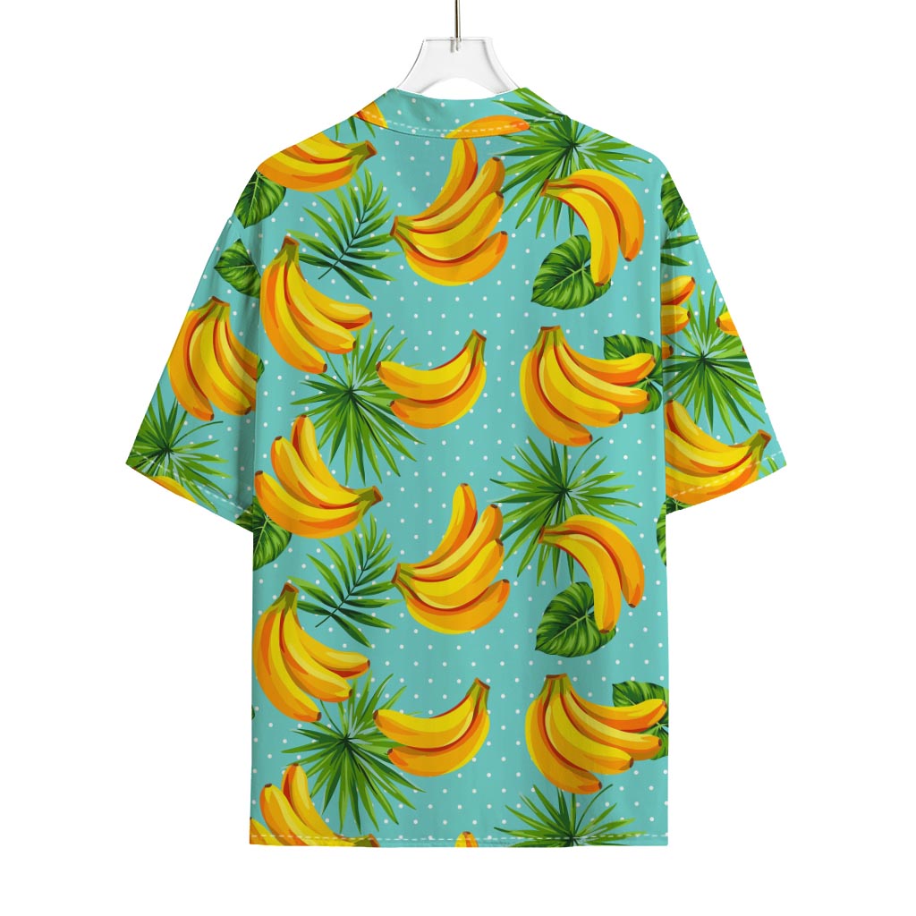 Banana Palm Leaf Pattern Print Rayon Hawaiian Shirt