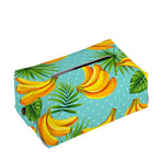Banana Palm Leaf Pattern Print Rectangle Tissue Box Cover