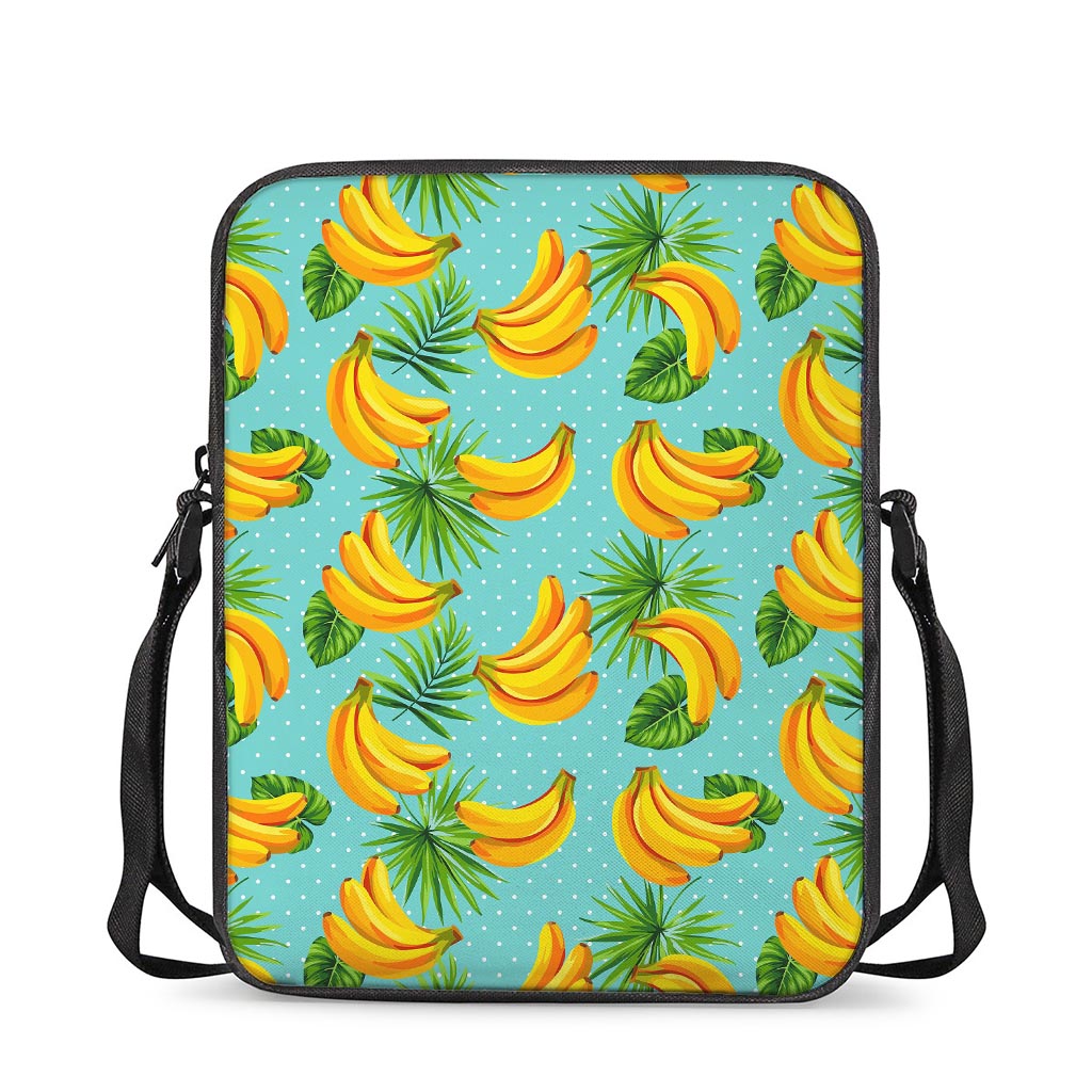 Banana Palm Leaf Pattern Print Rectangular Crossbody Bag