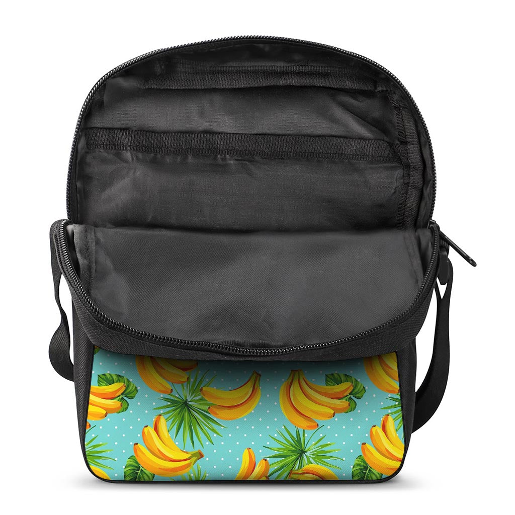 Banana Palm Leaf Pattern Print Rectangular Crossbody Bag