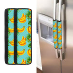 Banana Palm Leaf Pattern Print Refrigerator Handle Covers