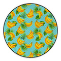 Banana Palm Leaf Pattern Print Round Floor Mat