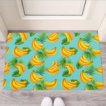 Banana Palm Leaf Pattern Print Rubber Doormat