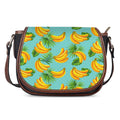 Banana Palm Leaf Pattern Print Saddle Bag