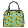 Banana Palm Leaf Pattern Print Shoulder Handbag