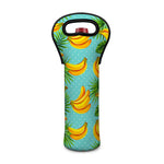 Banana Palm Leaf Pattern Print Single Neoprene Wine Tote