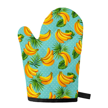 Banana Palm Leaf Pattern Print Single Oven Mitt