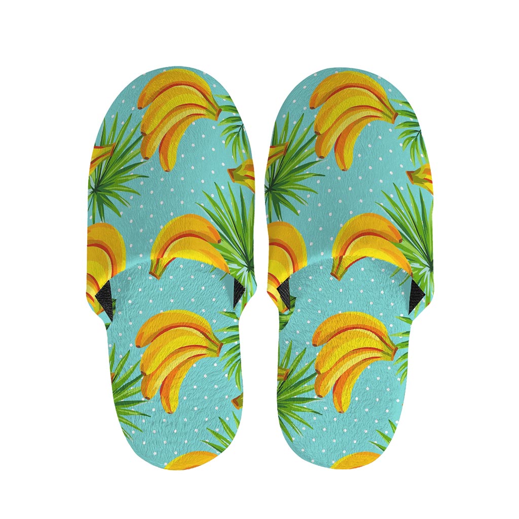 Banana Palm Leaf Pattern Print Slippers