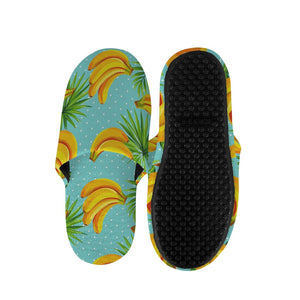 Banana Palm Leaf Pattern Print Slippers