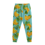 Banana Palm Leaf Pattern Print Sweatpants