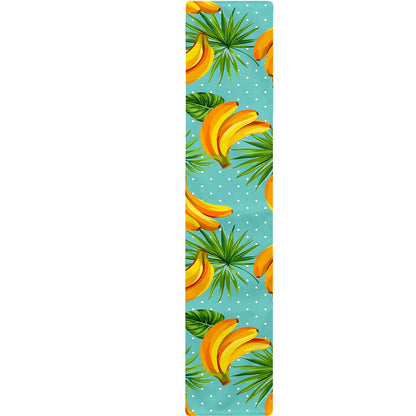 Banana Palm Leaf Pattern Print Table Runner
