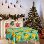 Banana Palm Leaf Pattern Print Tablecloth