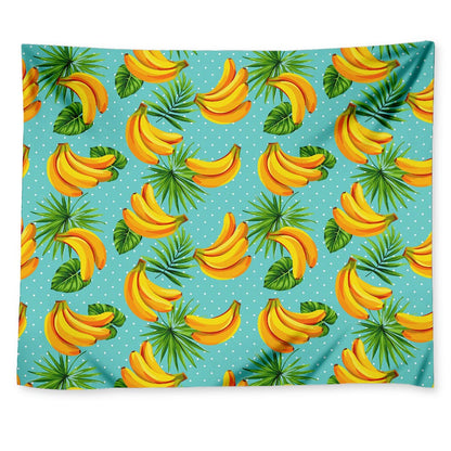 Banana Palm Leaf Pattern Print Tapestry