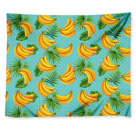 Banana Palm Leaf Pattern Print Tapestry
