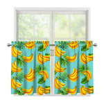 Banana Palm Leaf Pattern Print Tier Curtains
