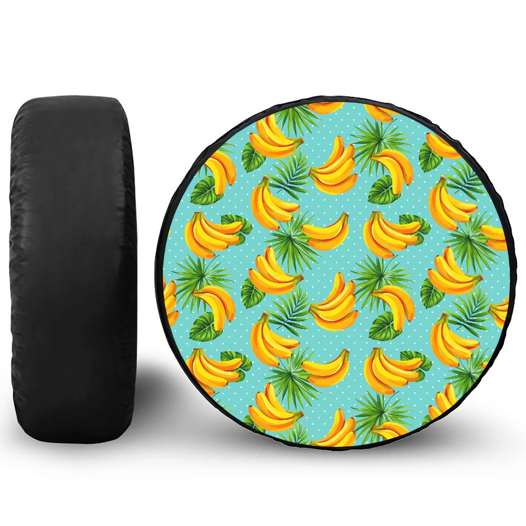 Banana Palm Leaf Pattern Print Tire Cover