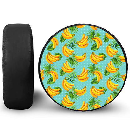 Banana Palm Leaf Pattern Print Tire Cover
