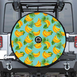 Banana Palm Leaf Pattern Print Tire Cover With Camera Hole