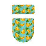 Banana Palm Leaf Pattern Print Toilet Lid And Tank Cover Set