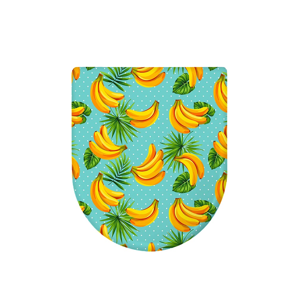 Banana Palm Leaf Pattern Print Toilet Lid Cover