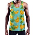 Banana Palm Leaf Pattern Print Men's Workout Tank Top