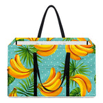Banana Palm Leaf Pattern Print Utility Tote Bag