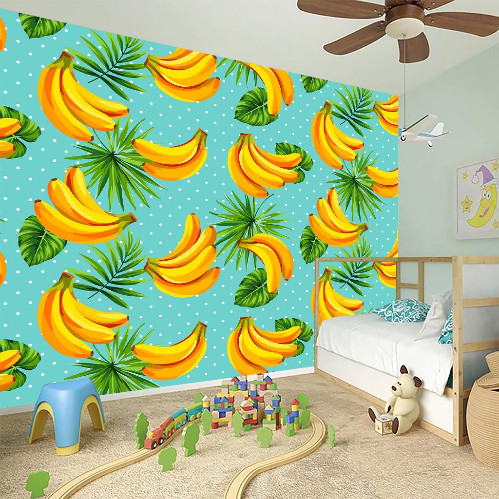 Banana Palm Leaf Pattern Print Wall Sticker