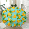 Banana Palm Leaf Pattern Print Waterproof Round Tablecloth
