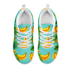 Banana Palm Leaf Pattern Print White Running Shoes