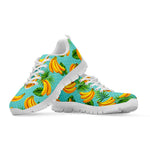 Banana Palm Leaf Pattern Print White Running Shoes