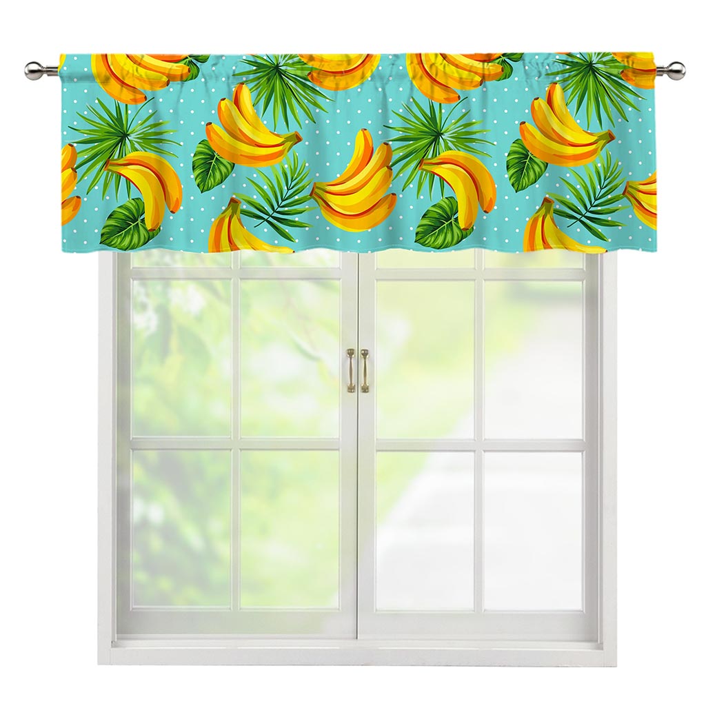 Banana Palm Leaf Pattern Print Window Valance