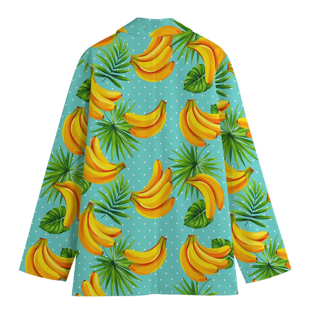 Banana Palm Leaf Pattern Print Women's Blazer