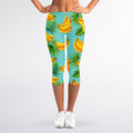 Banana Palm Leaf Pattern Print Women's Capri Leggings