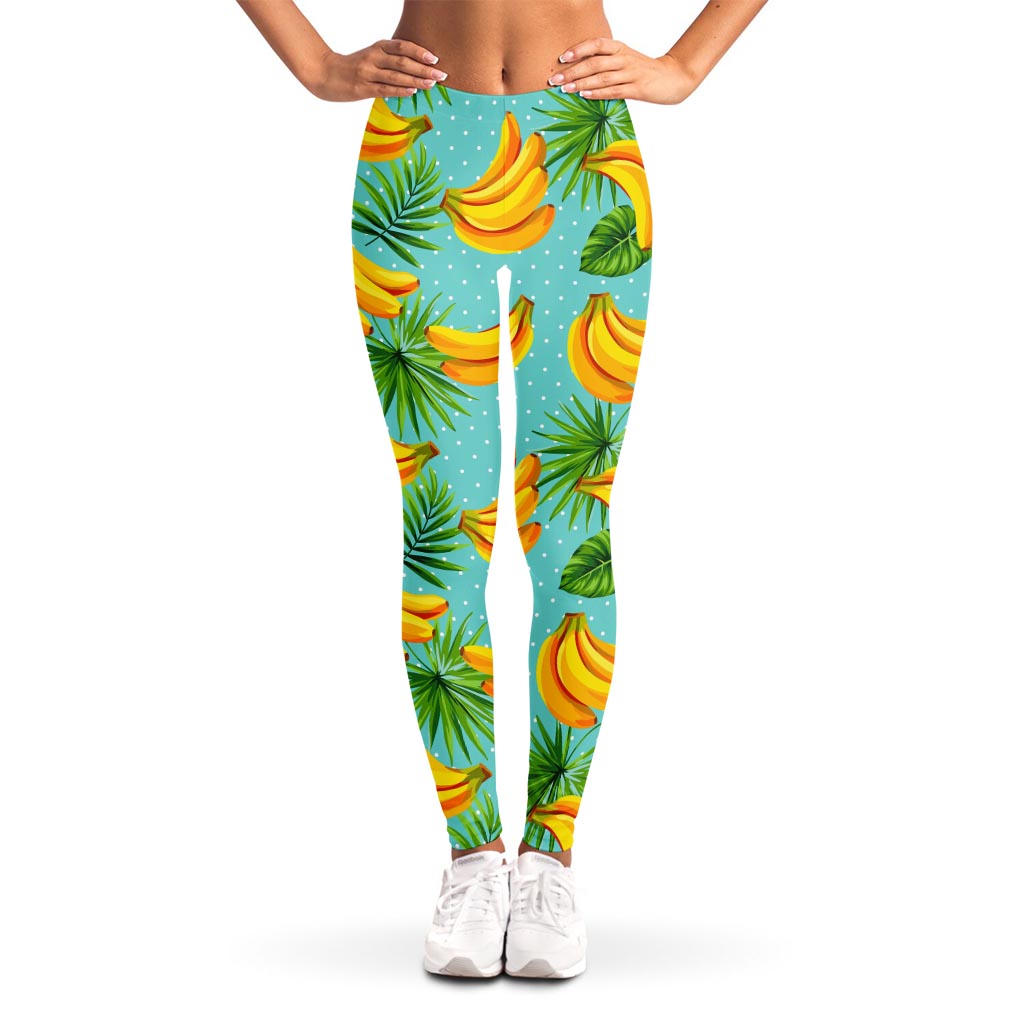 Banana Palm Leaf Pattern Print Women's Leggings