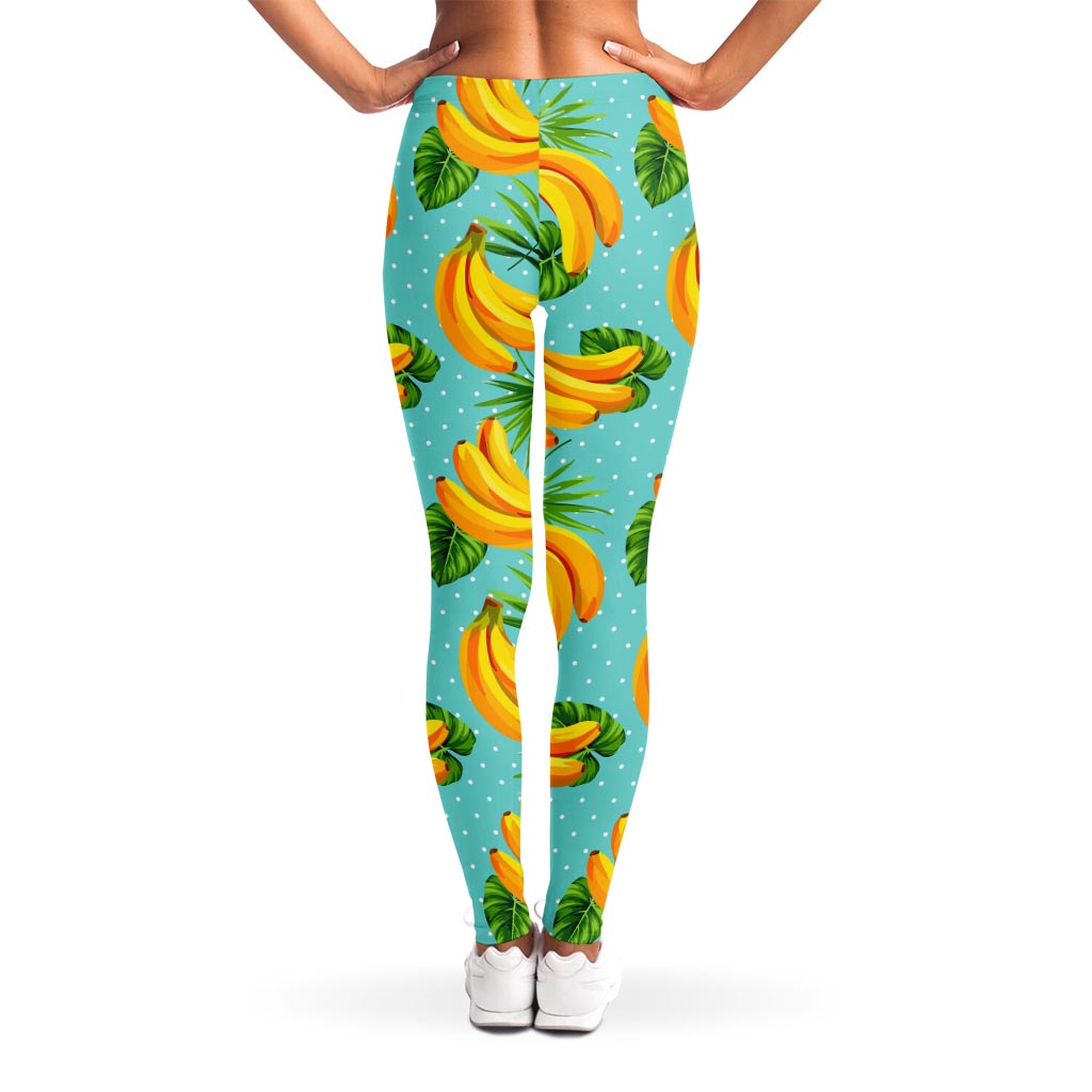 Banana Palm Leaf Pattern Print Women's Leggings