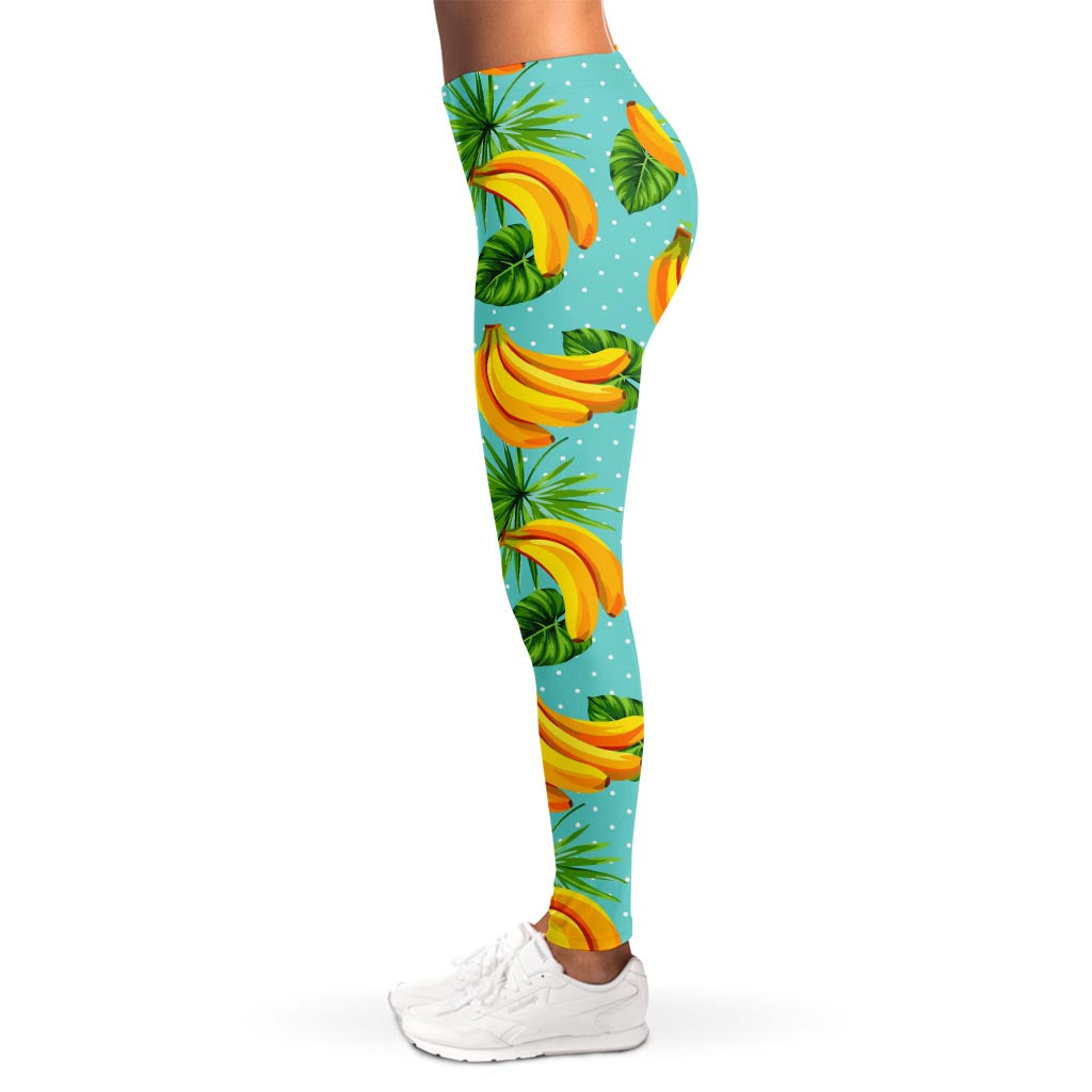 Banana Palm Leaf Pattern Print Women's Leggings