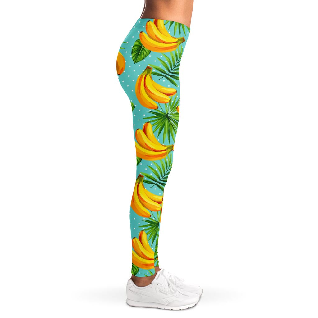 Banana Palm Leaf Pattern Print Women's Leggings