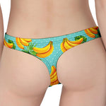 Banana Palm Leaf Pattern Print Women's Thong