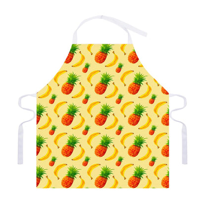Banana Pineapple Pattern Print Adjustable Apron