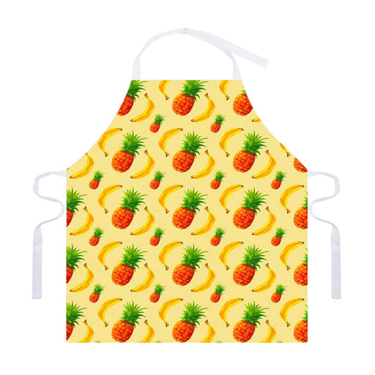 Banana Pineapple Pattern Print Adjustable Apron