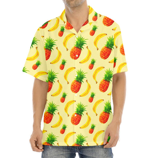 Banana Pineapple Pattern Print Aloha Shirt