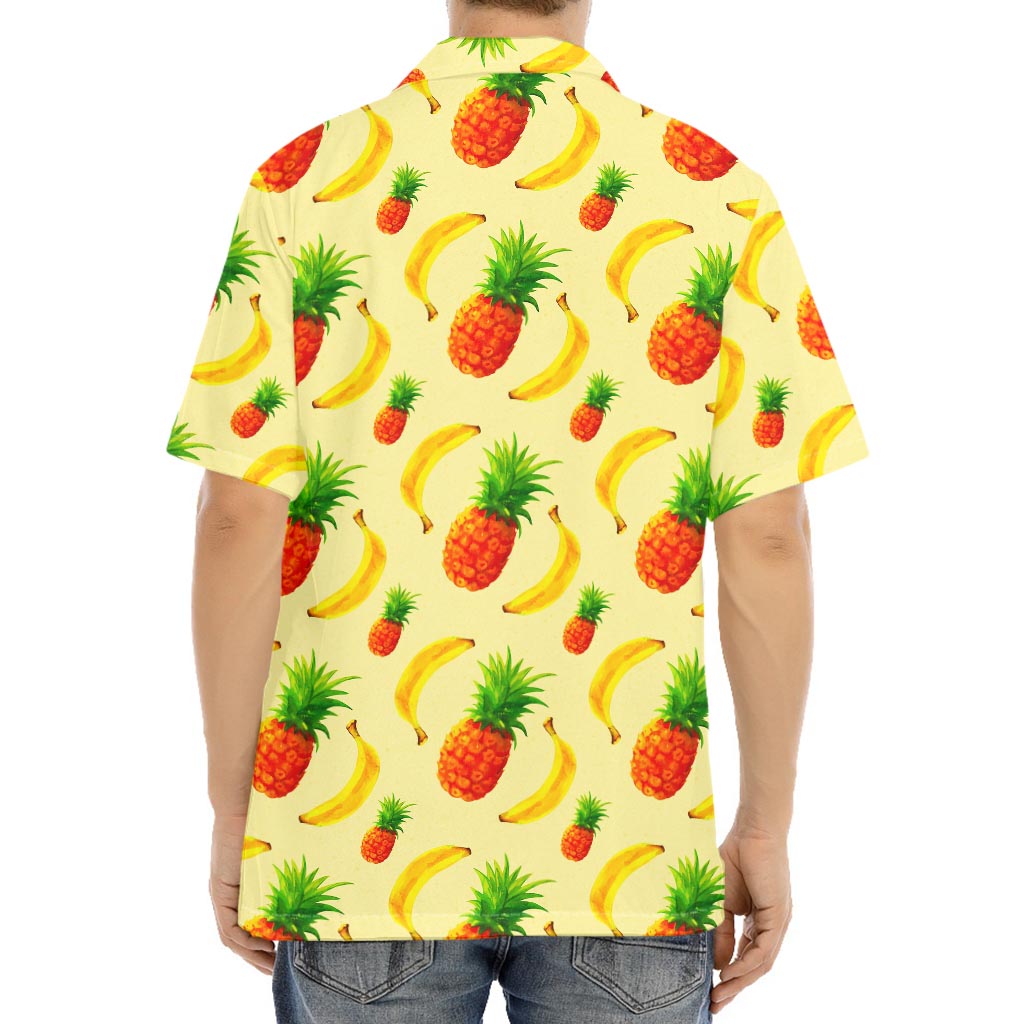 Banana Pineapple Pattern Print Aloha Shirt