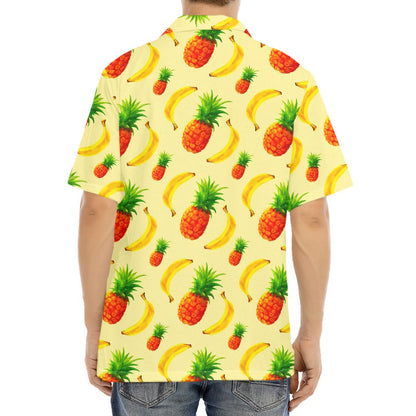 Banana Pineapple Pattern Print Aloha Shirt